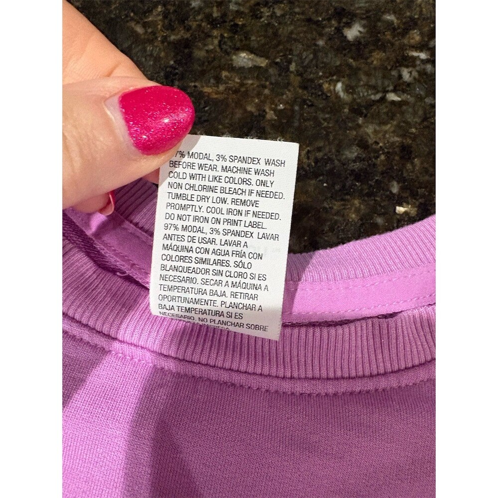All in Motion Pullover Top Womens XL Purple Long Sleeve Kangaroo Pocket - Picture 6 of 7